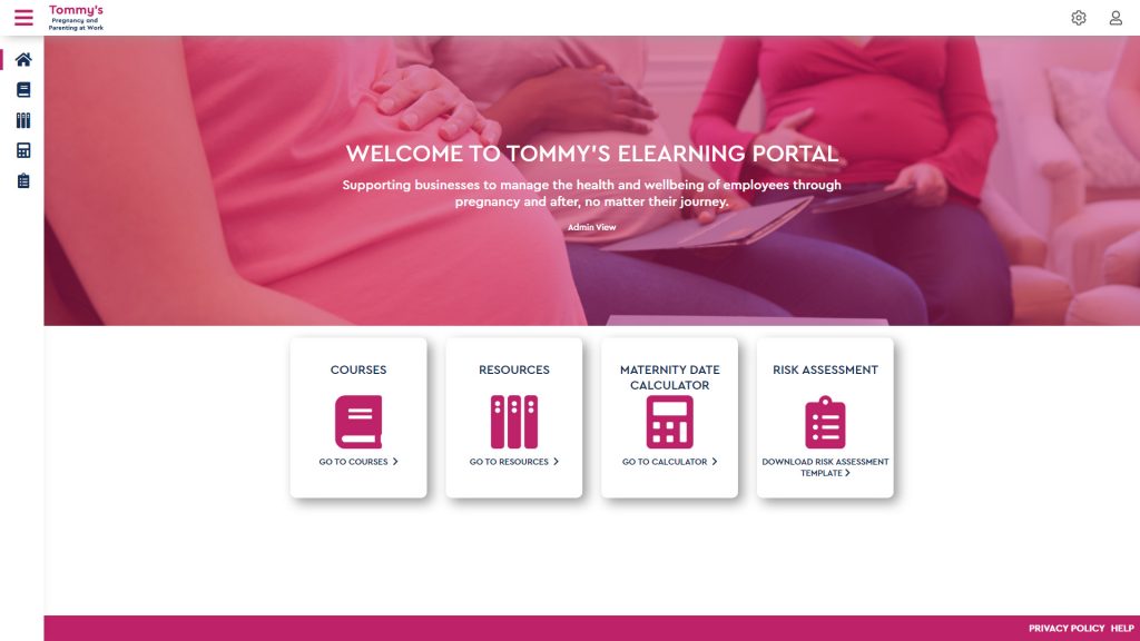 Tommy's elearning portal for employee health and wellbeing